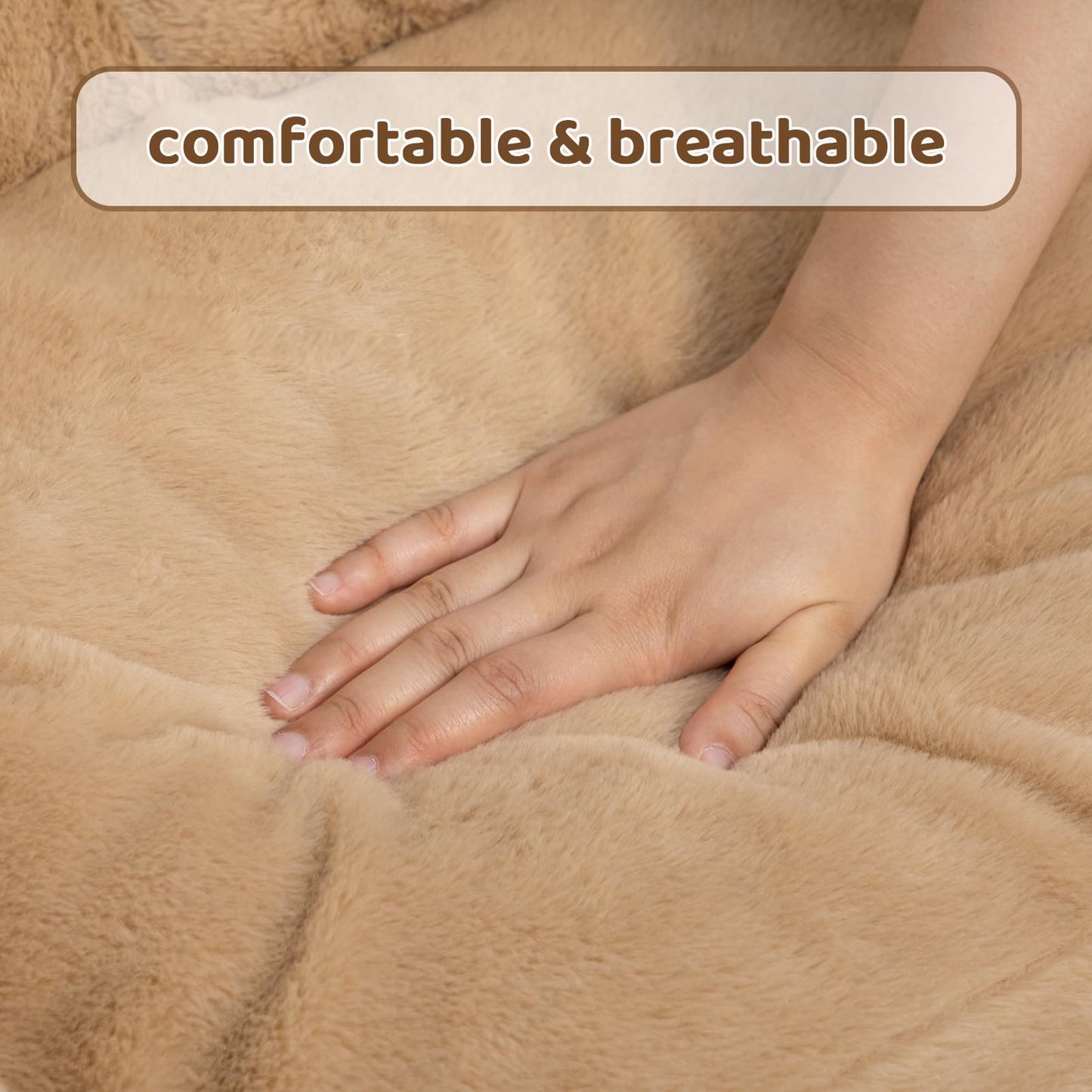 MyPetra Plush Cat Sofa Bed – Soft Breathable Pet Couch for Cats & Puppies (Light Brown)