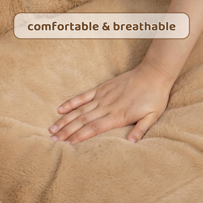 MyPetra Plush Cat Sofa Bed – Soft Breathable Pet Couch for Cats & Puppies (Light Brown)