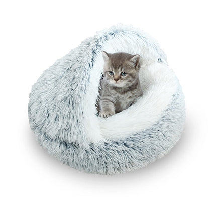 MyPetra Small Kitten Cave Bed – Warm Plush Pet Bed with Non-Slip Base for Cats Under 3kg
