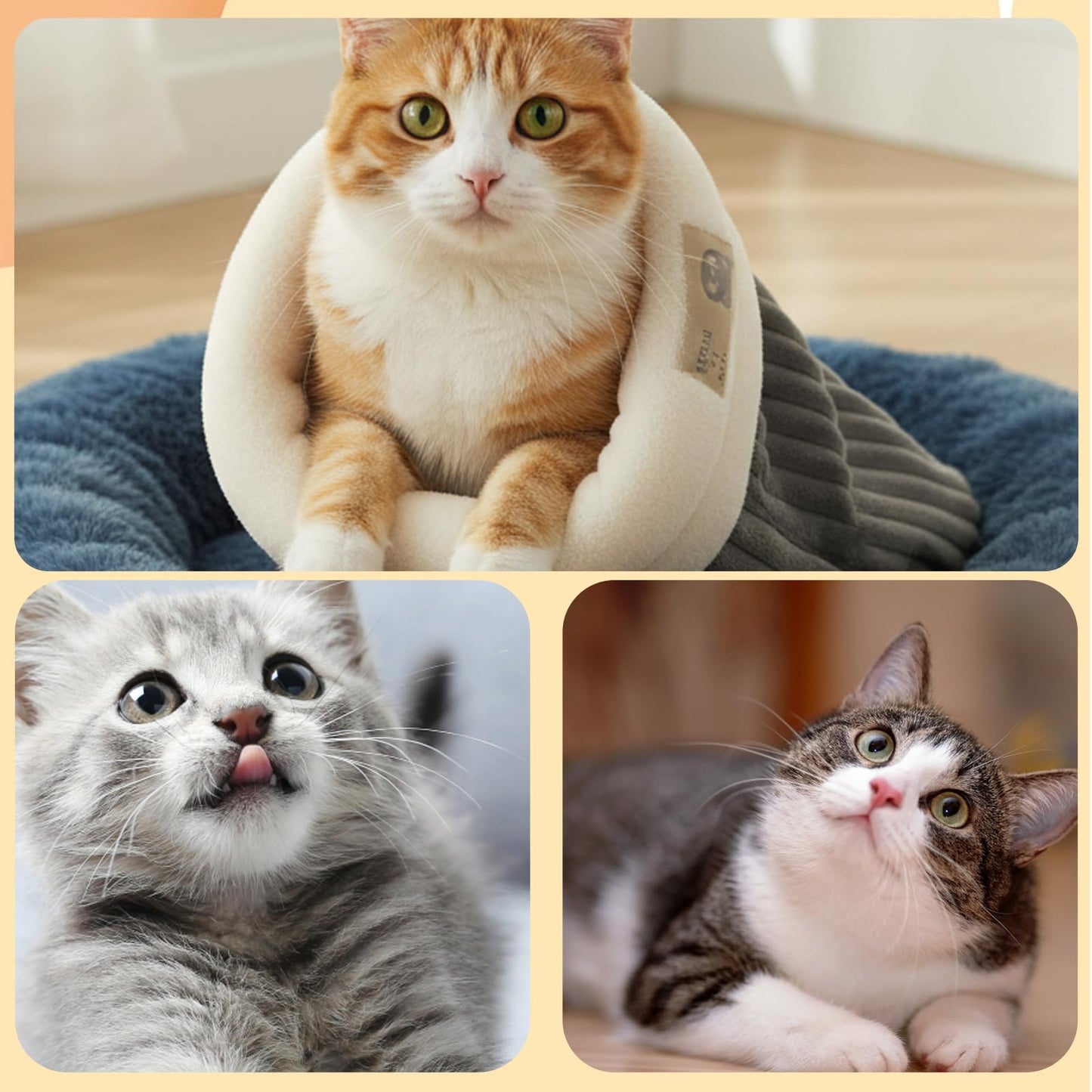 MyPetra Pet Sleeping Bag – Cozy Warm Snuggle Sack for Indoor Cats & Small Dogs (Grey)