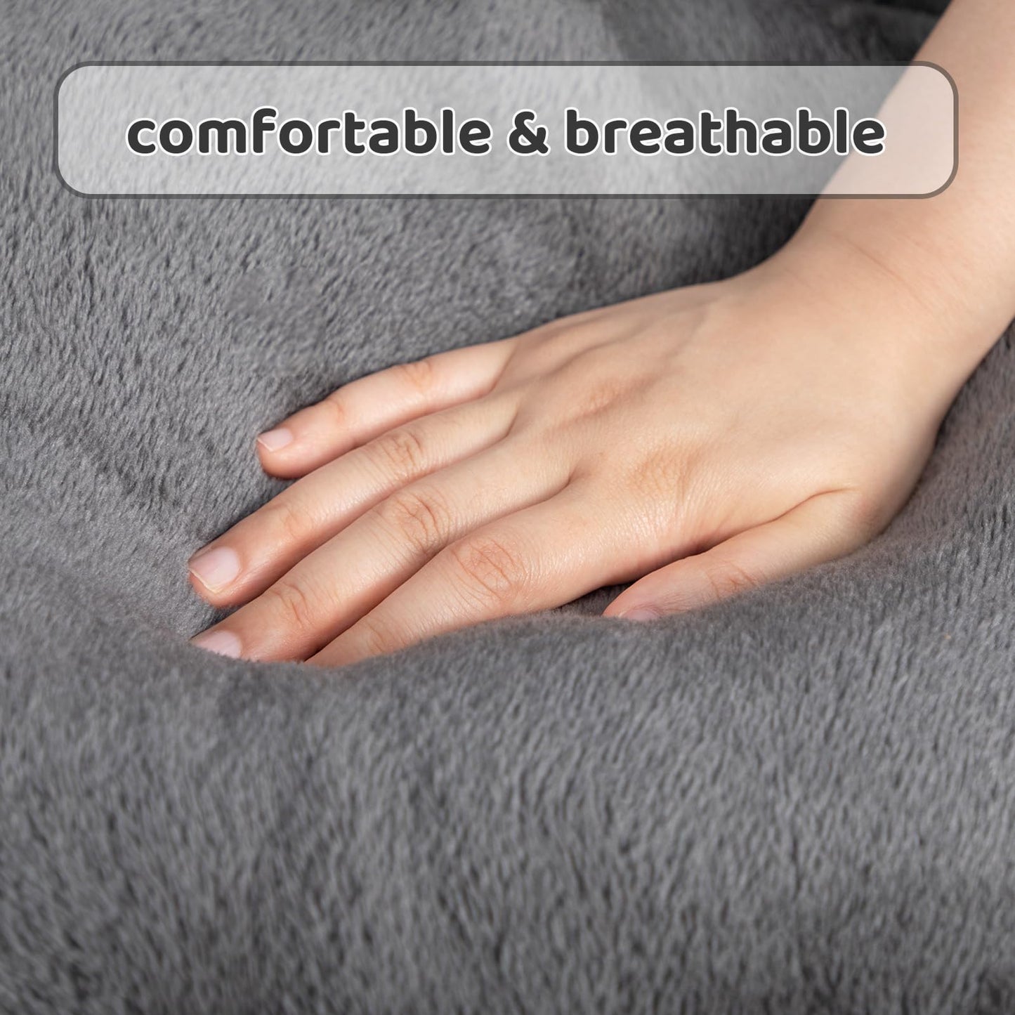 MyPetra Round Cat Bed 55cm – Soft Breathable Sleeping Cushion for Cats & Puppies (Dark Grey)