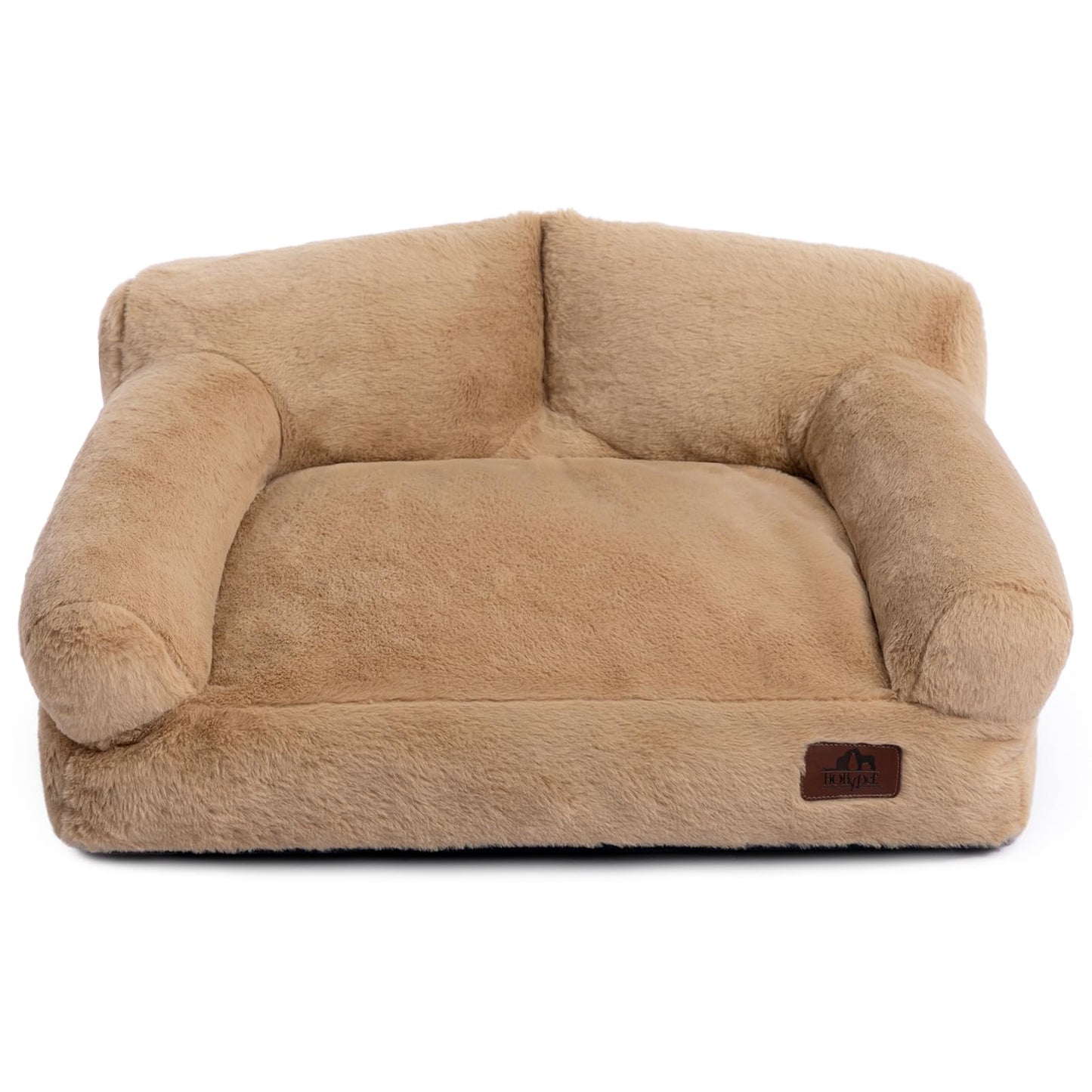 MyPetra Plush Cat Sofa Bed – Soft Breathable Pet Couch for Cats & Puppies (Light Brown)