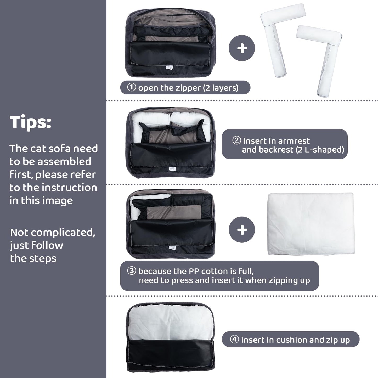 MyPetra Plush Cat Sofa Bed – Soft Breathable Pet Couch for Cats & Puppies (Light Brown)