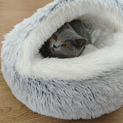 MyPetra Small Kitten Cave Bed – Warm Plush Pet Bed with Non-Slip Base for Cats Under 3kg