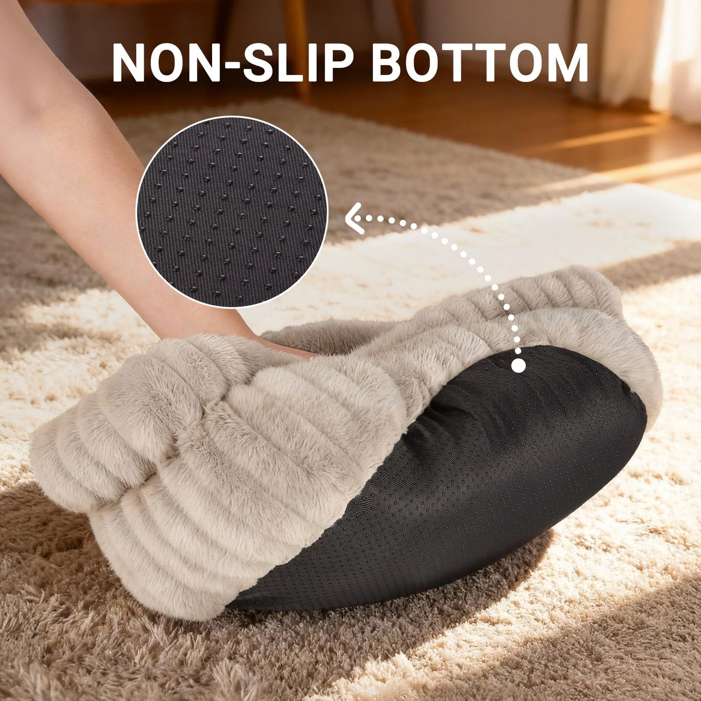 MyPetra Round Calming Cat Bed 51cm – Washable Fluffy Pet Bed with Non-Slip Base & Cushion